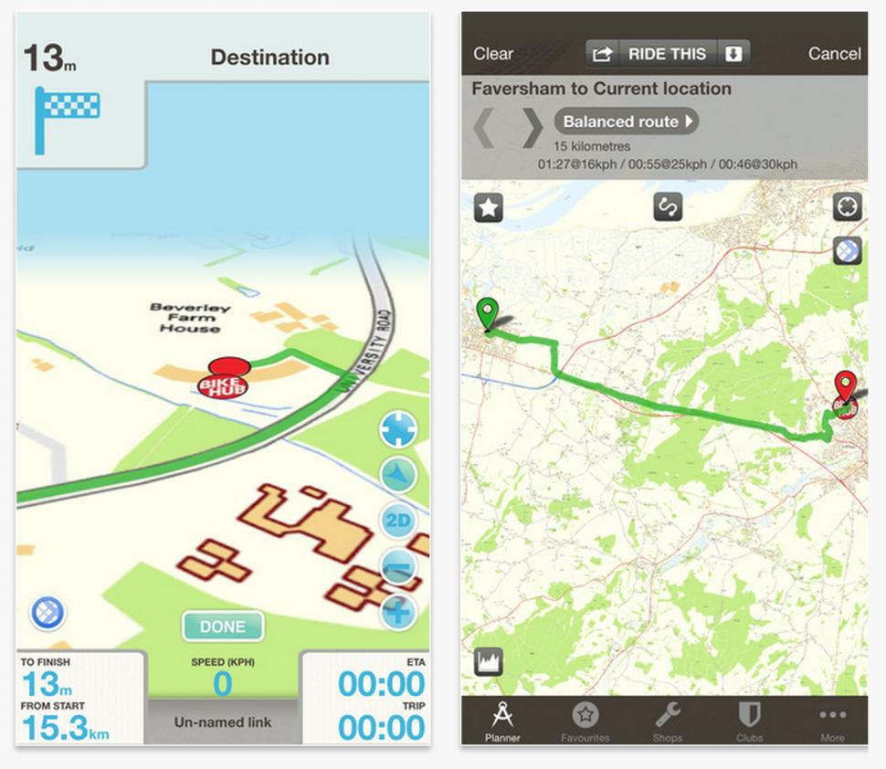 bicycle route planner app